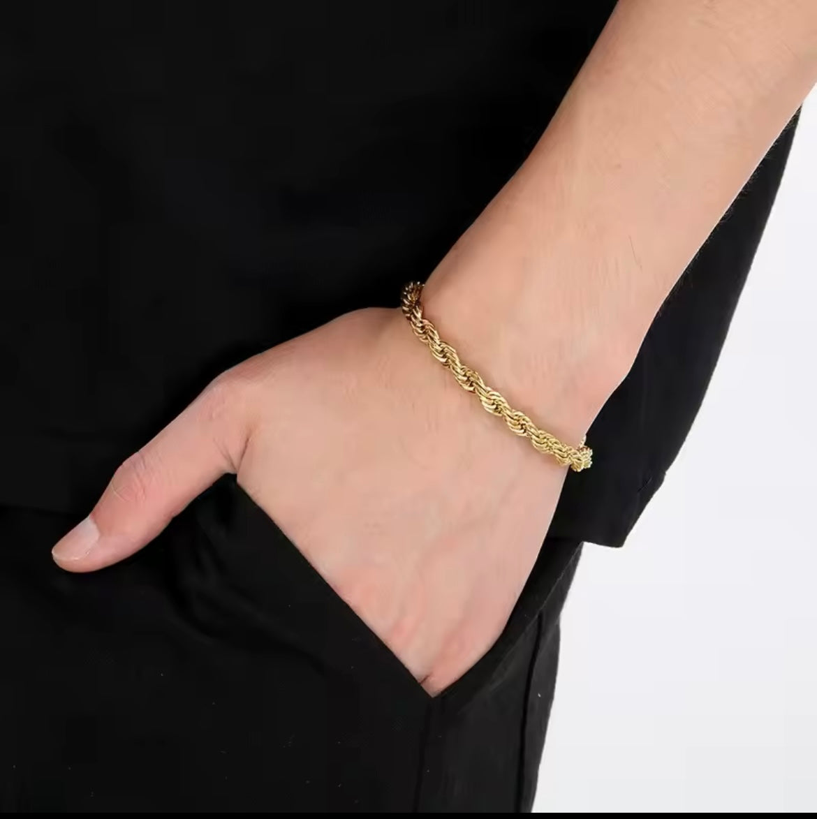 Pulsera de oro trenzado 18k