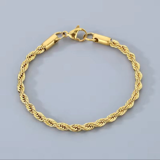 Pulsera de oro trenzado 18k