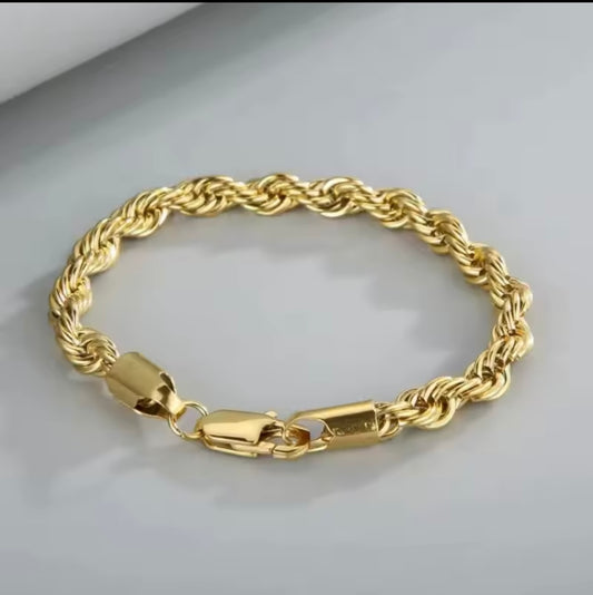 Pulsera de oro trenzado 18k